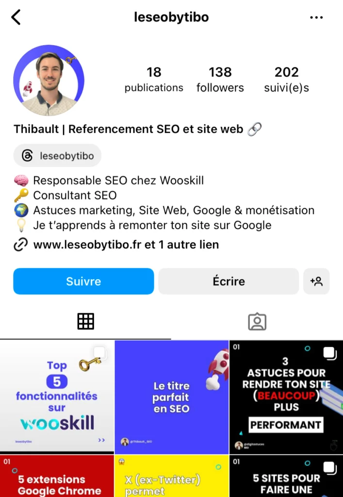 Bio Instagram à copier coller pour les consultants SEO